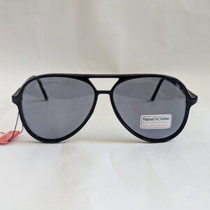 NWT Vintage 90's Plastic Aviator Style Polarized Sunglasses (S. Black)